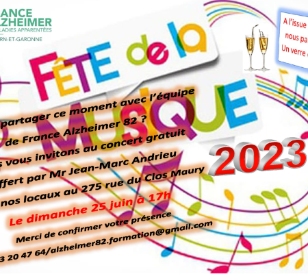 Fête de la musique dimanche 25 juin 2023, France Alzheimer 82