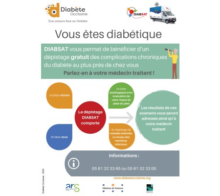 DIABSAT : Journée de dépistage sur rendez-vous à Lauzerte le jeudi 22 juin 2023