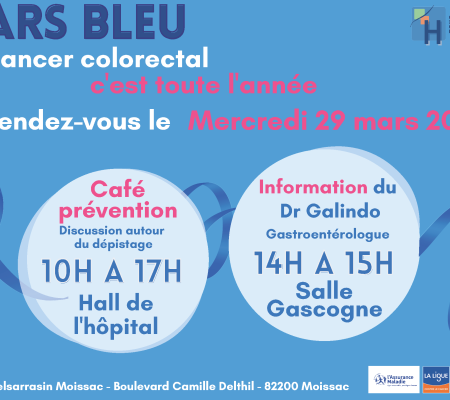 MARS BLEU - journée d'information cancer colorectal mercredi 29 mars 2023 - Moissac