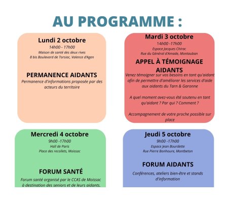 Semaine des aidants octobre 2023
